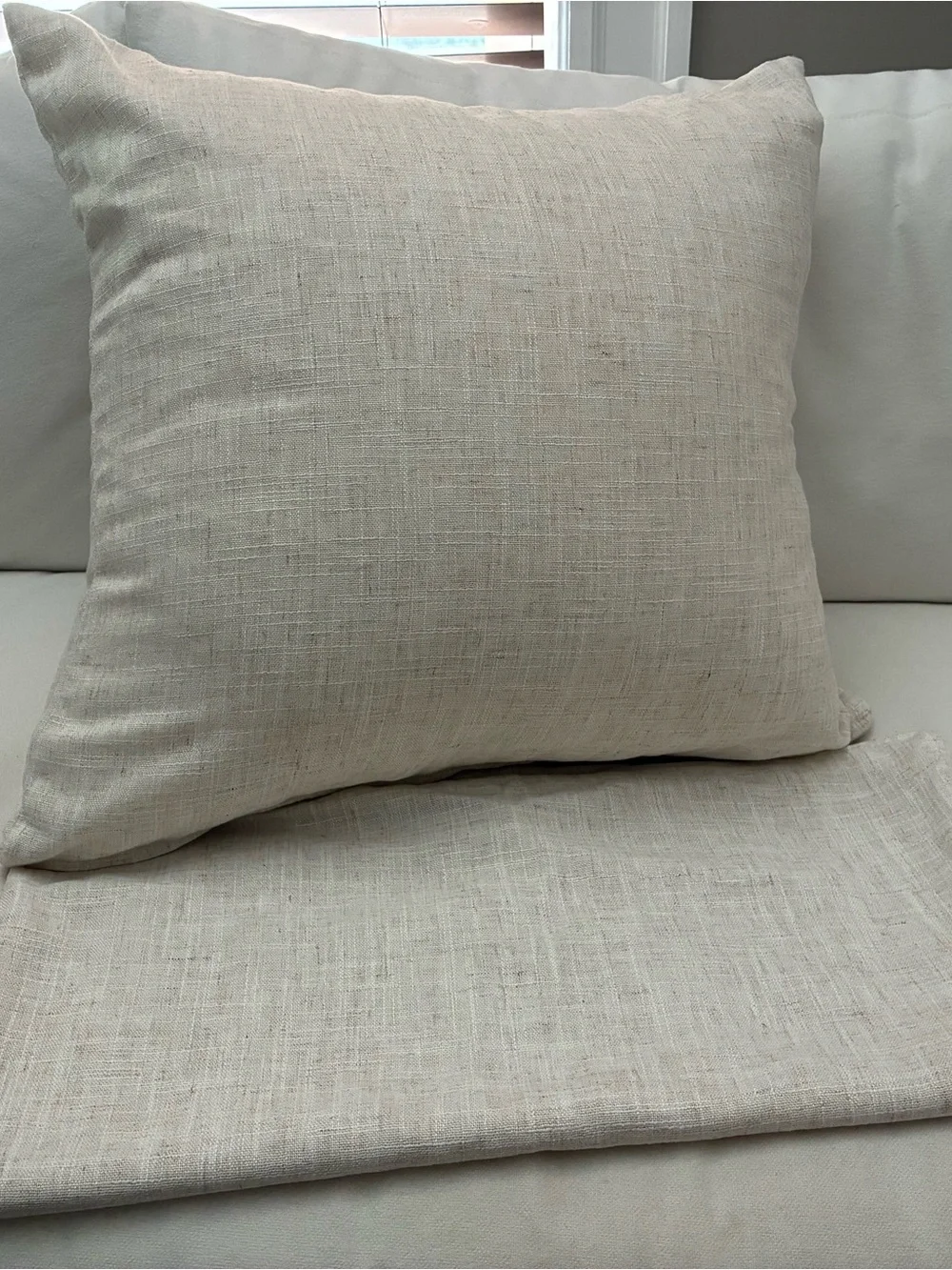 Custom Throw Pillow Covers with Zippers, 22” Square Set of 2, NWOT